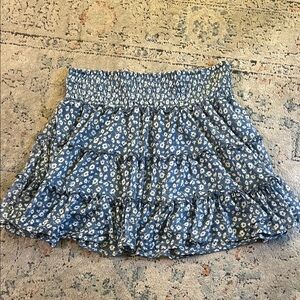 American Eagle Outfitters Blue Floral A-Line Skirt